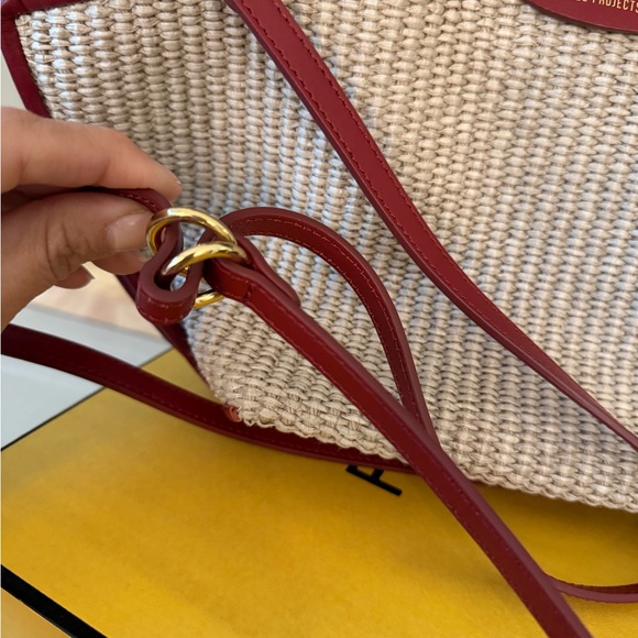 Ree Projects Anne tote mini- Red and Tan Woven Crossbody Bag - Picture 3 of 7